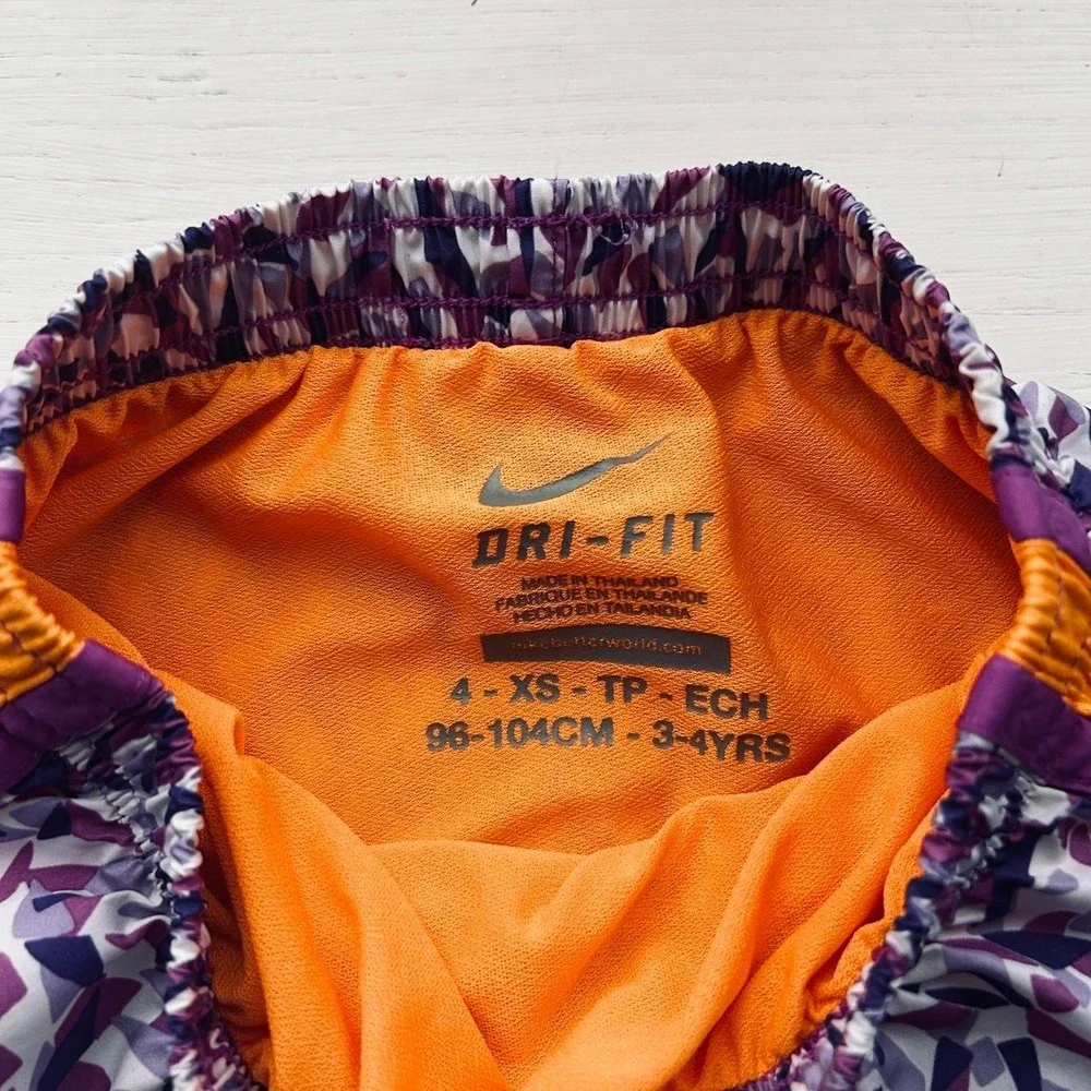 Nike Dri fit girls running shorts size‎ 4 purple/orange